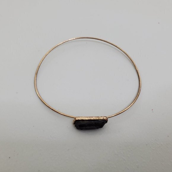 Crystal Bangle Black Gold‎ Tone Thin Dainty Bracele - Picture 2 of 7